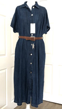 ZARA Z1975 ABITO MIDI DENIM