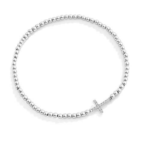 Bracciale perline croce - bracciale,