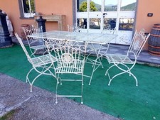 BELLISSIMO SET IN FERRO: TAVOLO + 6 SEDIE, RICHIUDIBILI