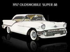 Oldsmobile Super 88 1957 in bianco NUOVA INSEGNA METALLO: 9x12" spedizione gratuita