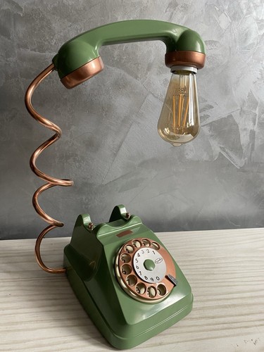 Telefono lampada verde rame - telefono,
