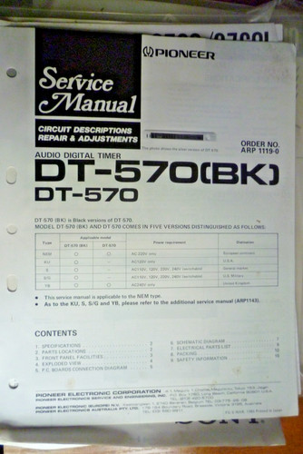 Pioneer 570 timer - dt-570, (bk)