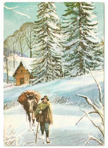 Cartolina natalizia vintage - cartolina,