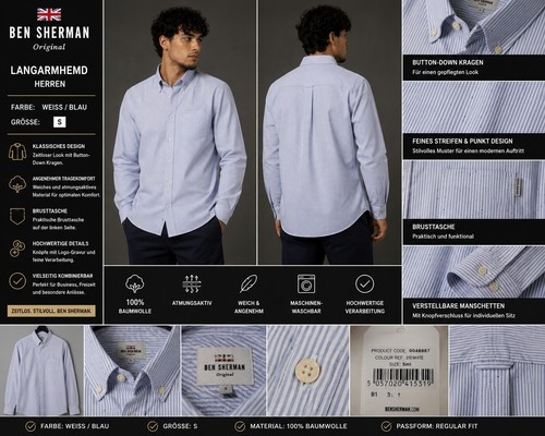 Ben sherman camicia uomo - ben,