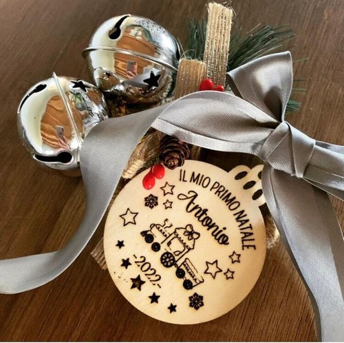 Pallina legno albero natale - in,