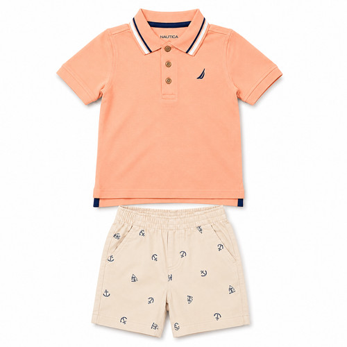 Polo corta nautica ragazzo - ragazzo, set