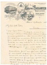 ba fattura commerciale edmondo bassanesi milano lane da materasso 1921