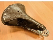 SELLA BICI FORCINA STILE VINTAGE PELLE MARRONE ACCIAIO CROMATO - SPEDIZIONE GRATUITA USA