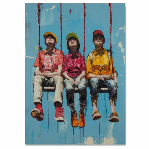 Altalena colorata trio arte