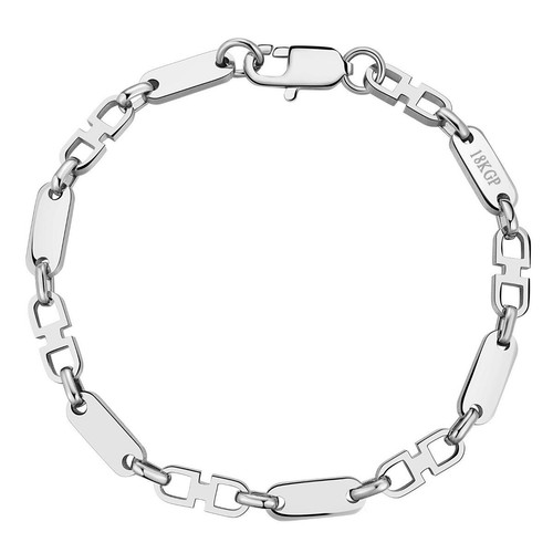 Bracciale argento acciaio - argento, inox