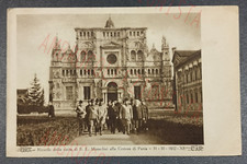 Cartolina Militare Visita Duce Mussolini a Certosa di Pavia 1932 - Viggiata 1936