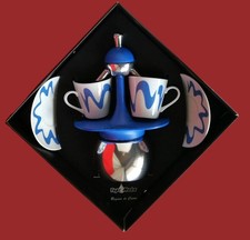 RARA CAFFETTIERA TOP MOKA PAPALINA OMET NUOVA + TAZZE VINTAGE DA COLLEZIONE