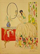 DONNA CHE LEGGE. ACQUERELLO DA