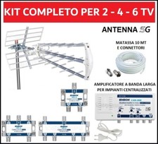 Kit Antenna Tv Digitale Terrestre UHF Centralino Amplificatore Per 2,4,6 TV ^^^
