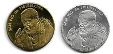 MEDAGLIA SAN PIO DA PIETRALCINA - STEMMA PAPA GIOVANNI PAOLO II