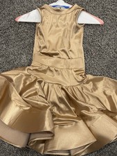 Costume da ballo latino bambina oro metallizzato vestito da ballo taglia 4/6 anni