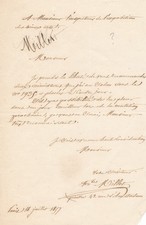 Frédéric MILLET peintre deux miniatures au Salon lettre autographe signée 1857