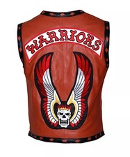 The Warriors Movie Biker Vest Giacca di Pelle Motociclisti Giacca Quasi Famosa