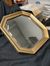 SPECCHIO ANTICO OTTAGONALE CON CORNICE DORATA FINE 800/PRIMI 900