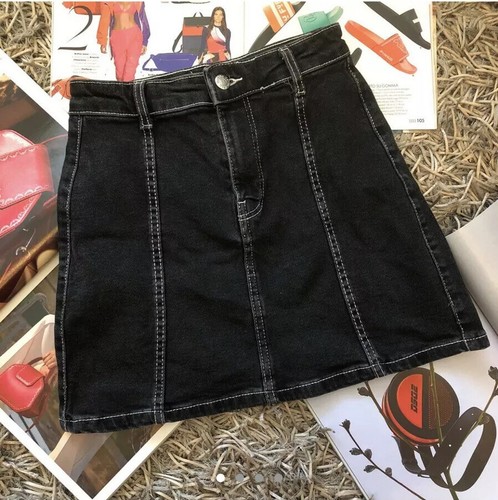 Minigonna jeans con - in,
