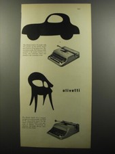 Pubblicità macchine da scrivere Olivetti Lettera 22 e Studio 44 1956