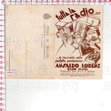 A2390 PUBBLICITA DOPPIA 1932 MILANO GENOVA RADIO ANSALDO LORENZ FIERA ALFA