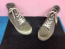 JANET SPORT ?SNEAKERS IN PELLE GRIGIA CON PLATFORM N 38 ??????