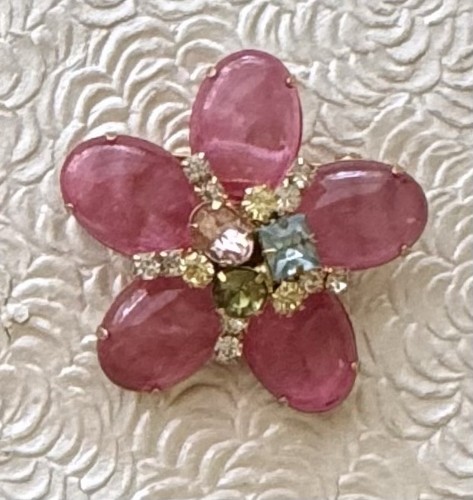 Spilla fiore acrilico - , vintage