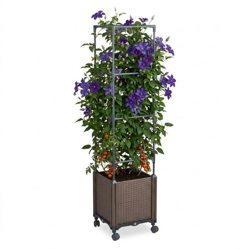 Fioriere rattan con griglia