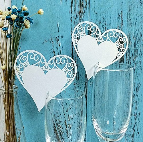 Cuore segnaposto bianco - n.50,