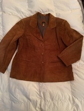 Giacca In Pelle di Camoscio Donna Vintage Anni 80  Taglia 46