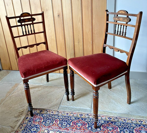 Coppia sedie vittoriane - sedie,