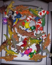 Lotto pupazzi in gomma dinosauri e Pesci In Gomma e Plastica vintage Anni 80