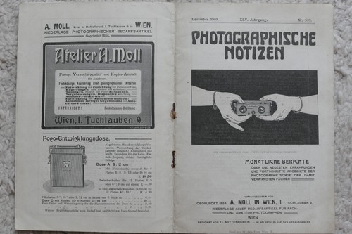 Moll note fotografiche 1909 - fotografiche,,