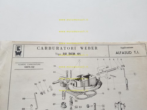 Weber carburatore dir 41 - dir,