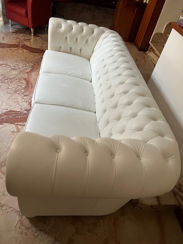 Divano pelle bianco - pelle,