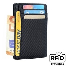 PORTA CARTE DI CREDITO SLIM Portafoglio ANTIFRODE RFID Unisex SOLDI Portatessere