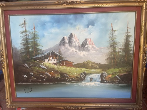 Quadro vintage dipinto mano - dipinto, a