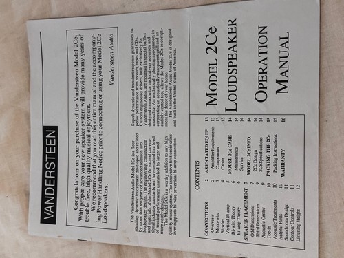 Vandersteen speaker 2ce - vandersteen,