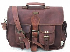 Borsa da uomo in vera pelle per laptop messenger tote fatta a mano valigetta ...