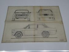 FIAT 131 ABARTH RALLY DISEGNO TECNICO ORIGINALE SU LUCIDO VIASCO '78 (1)