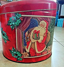 Scatola latta "VINTAGE" con disegni Natalizi per panettone Battistero Parma