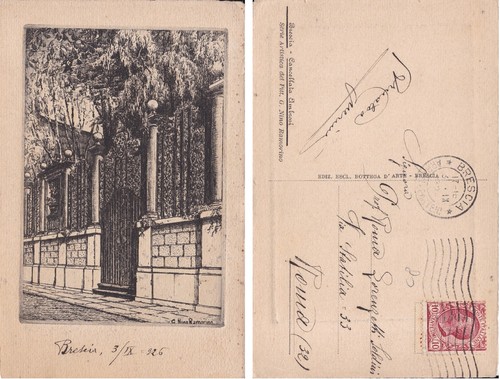Cartolina brescia cancellata - cartolina,