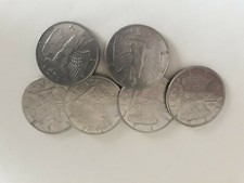 (B06) 5 monete da 1 lira del regno d'italia del 1942