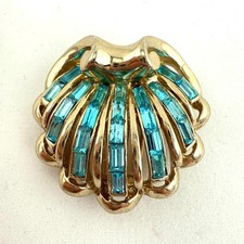 Clip pelliccia conchiglia artigianale Coro con strass acqua parte del 1951 duetto sirena mare