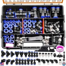 Mankk 116PCS Set di raccordi per tubi aria Quick Connect - 35 misure e connessione push-to-connect