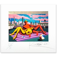 Mark Kostabi - Silver Lining - 48 x 43 Cm serigrafia originale 