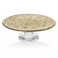 IVV ALZATA PORTADOLCI CON PIATTO 32 CM IN VETRO DECORATO - ARABESQUE 