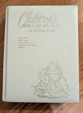 Libro di storie bibliche per bambini a colori viva rara Bibbia 1971 copertina rigida vintage