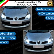 CONVERSIONE FARI FULL LED PER RENAULT CLIO MK3 III 6000K BIANCO CANBUS NO ERROR